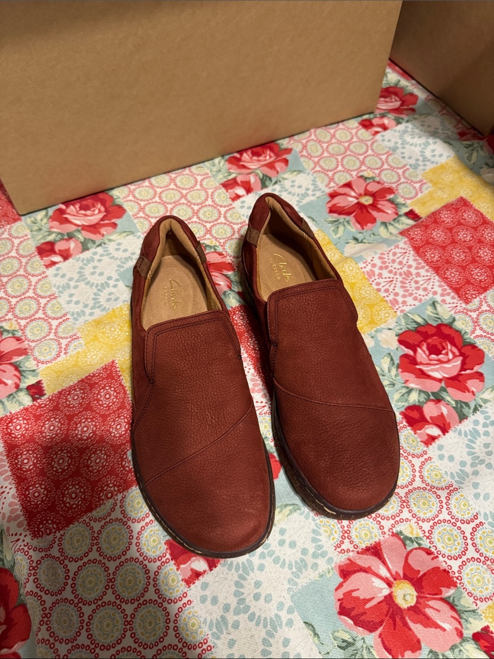 Clarks Men's Slip-On Loafers in Deep Red Brown